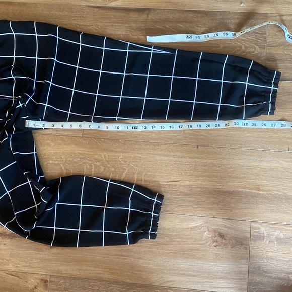 Merona black windowpane joggers pull on with pockets and drawstring small - Picture 7 of 8
